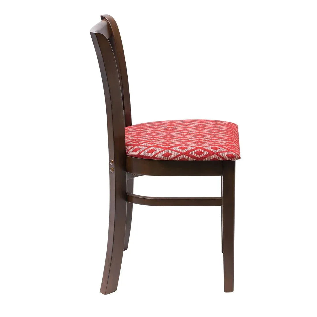 FT471 Manhattan Dark Walnut Dining Chair with Red Diamond Padded Seat (Pack of 2) - JD Catering Equipment Solutions Ltd