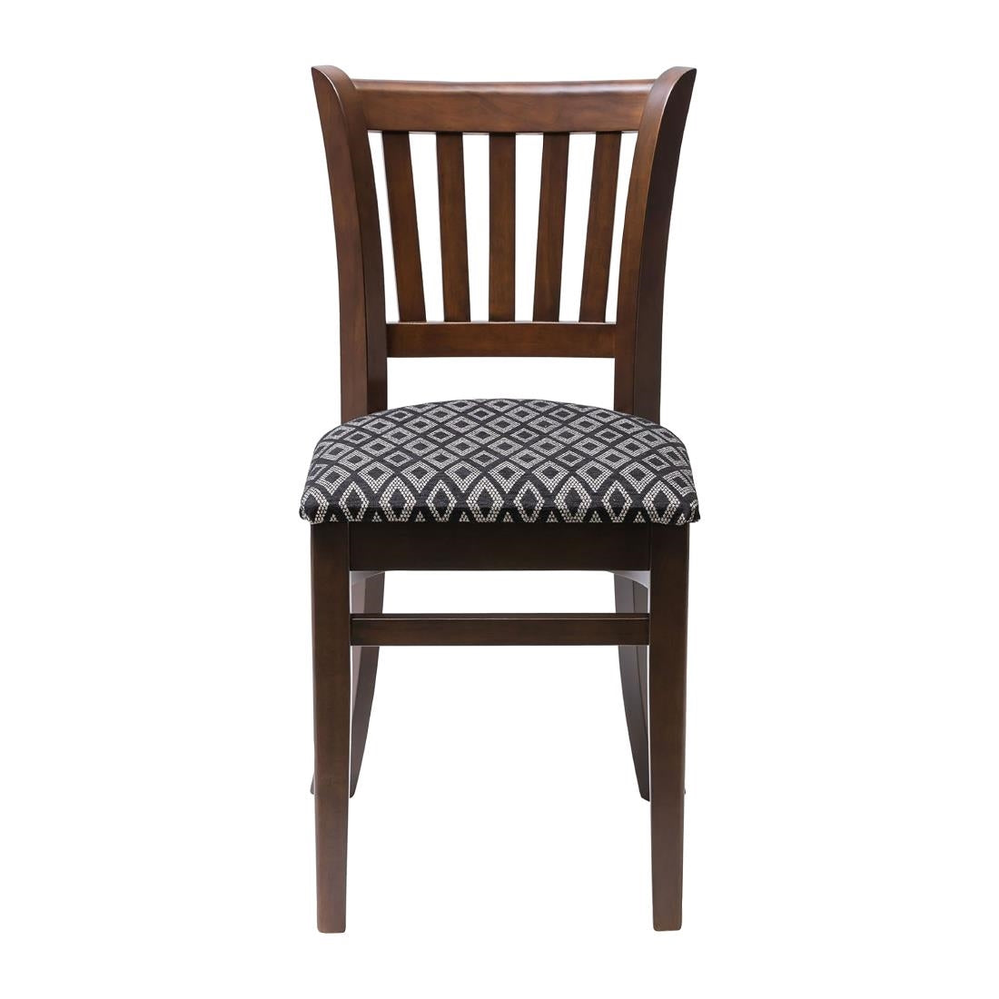 FT472 Manhattan Dark Walnut Dining Chair with Black Diamond Padded Seat (Pack of 2) JD Catering Equipment Solutions Ltd