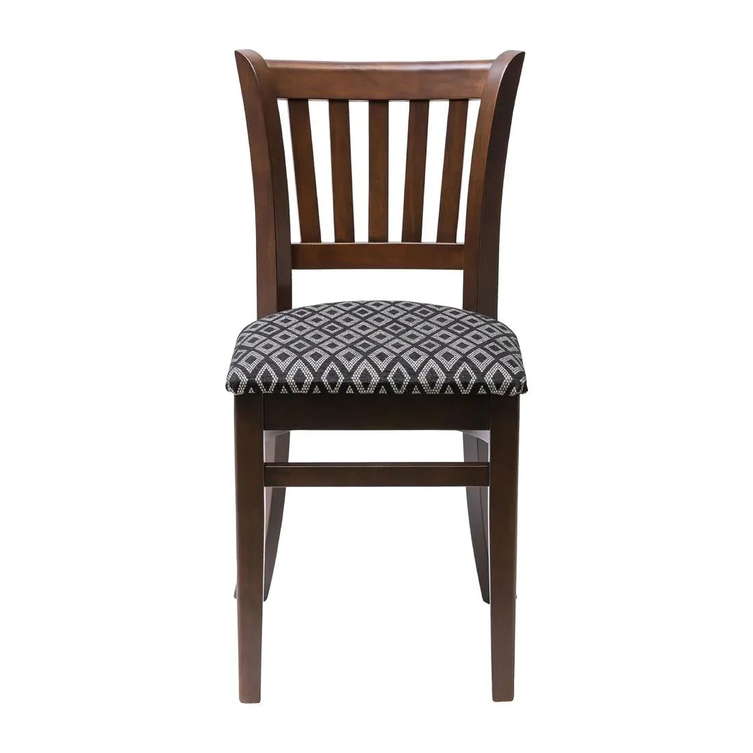 FT472 Manhattan Dark Walnut Dining Chair with Black Diamond Padded Seat (Pack of 2) - JD Catering Equipment Solutions Ltd