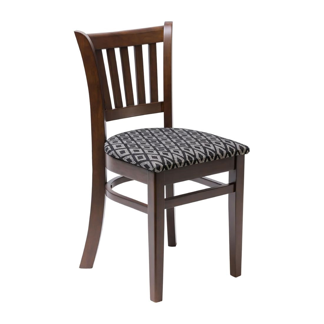 FT472 Manhattan Dark Walnut Dining Chair with Black Diamond Padded Seat (Pack of 2) JD Catering Equipment Solutions Ltd