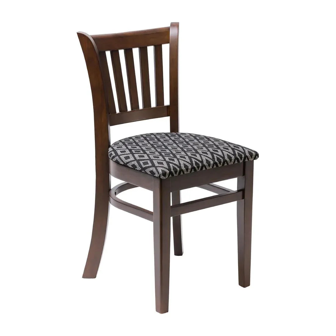 FT472 Manhattan Dark Walnut Dining Chair with Black Diamond Padded Seat (Pack of 2) - JD Catering Equipment Solutions Ltd