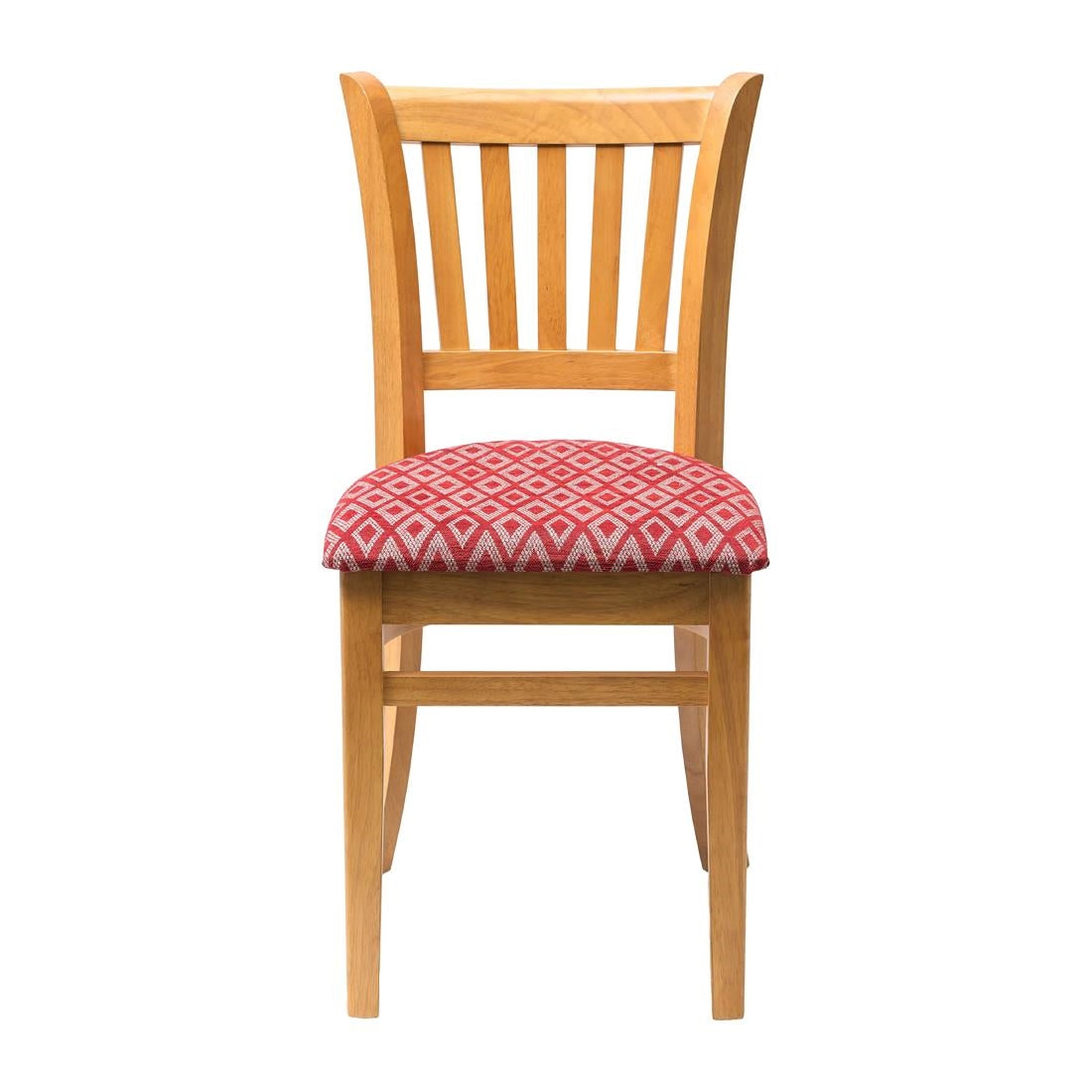 FT475 Manhattan Soft Oak Dining Chair with Red Diamond Padded Seat (Pack of 2) JD Catering Equipment Solutions Ltd