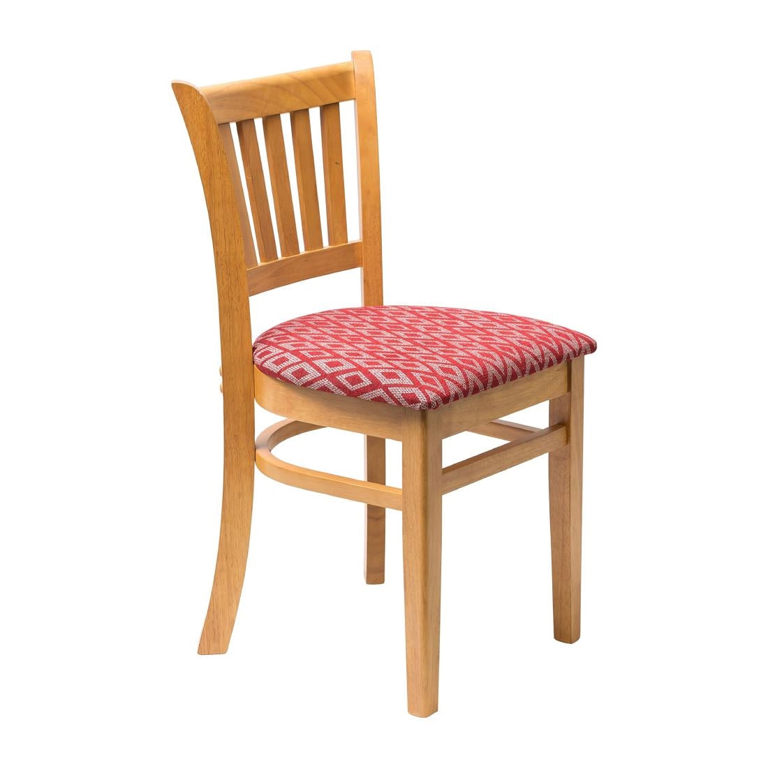 FT475 Manhattan Soft Oak Dining Chair with Red Diamond Padded Seat (Pack of 2) JD Catering Equipment Solutions Ltd
