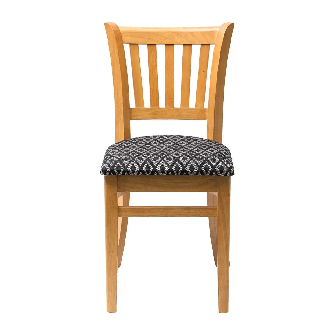 FT476 Manhattan Soft Oak Dining Chair with Black Diamond Padded Seat (Pack of 2) - JD Catering Equipment Solutions Ltd