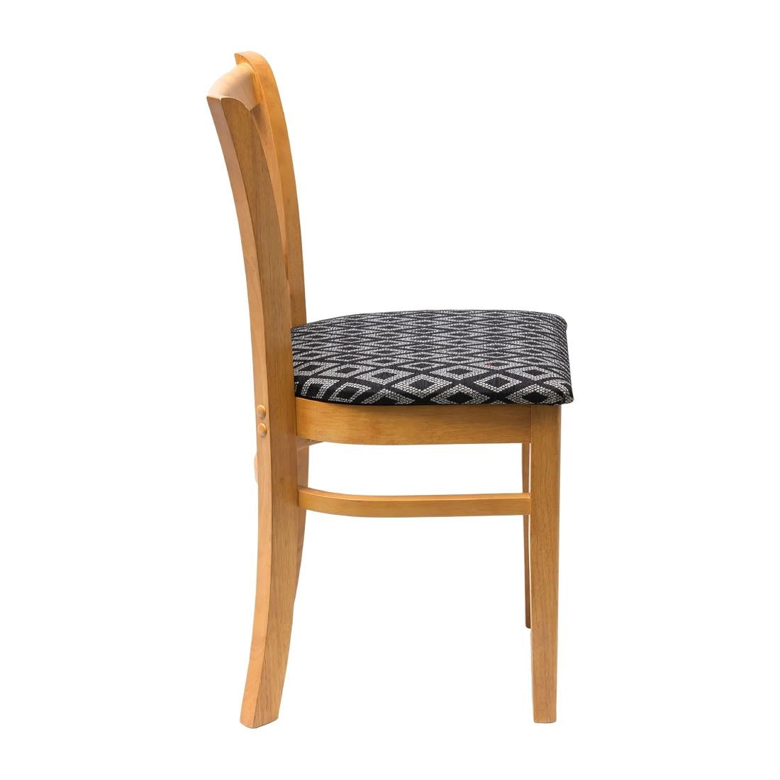 FT476 Manhattan Soft Oak Dining Chair with Black Diamond Padded Seat (Pack of 2) JD Catering Equipment Solutions Ltd
