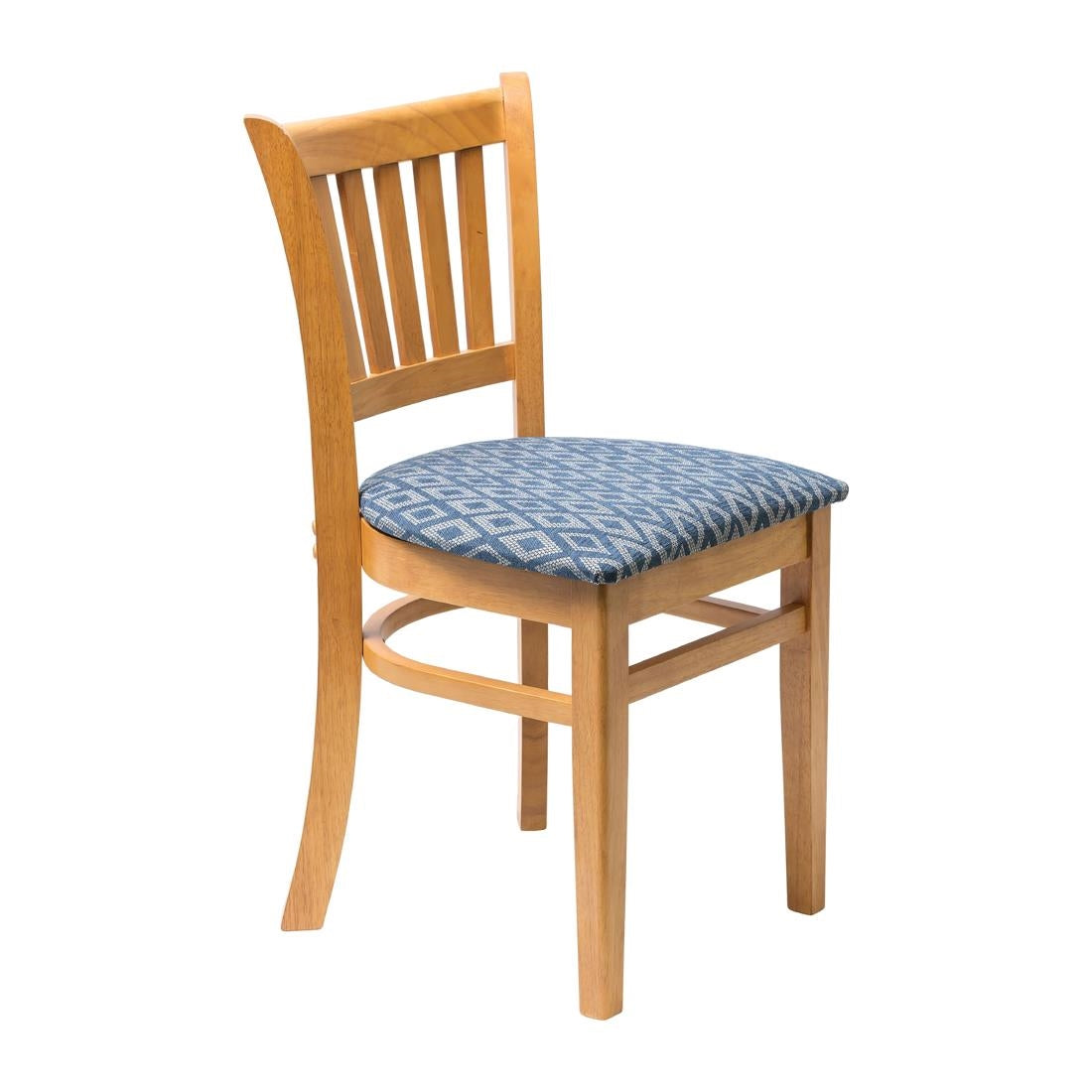 FT477 Manhattan Soft Oak Dining Chair with Blue Diamond Padded Seat (Pack of 2) JD Catering Equipment Solutions Ltd