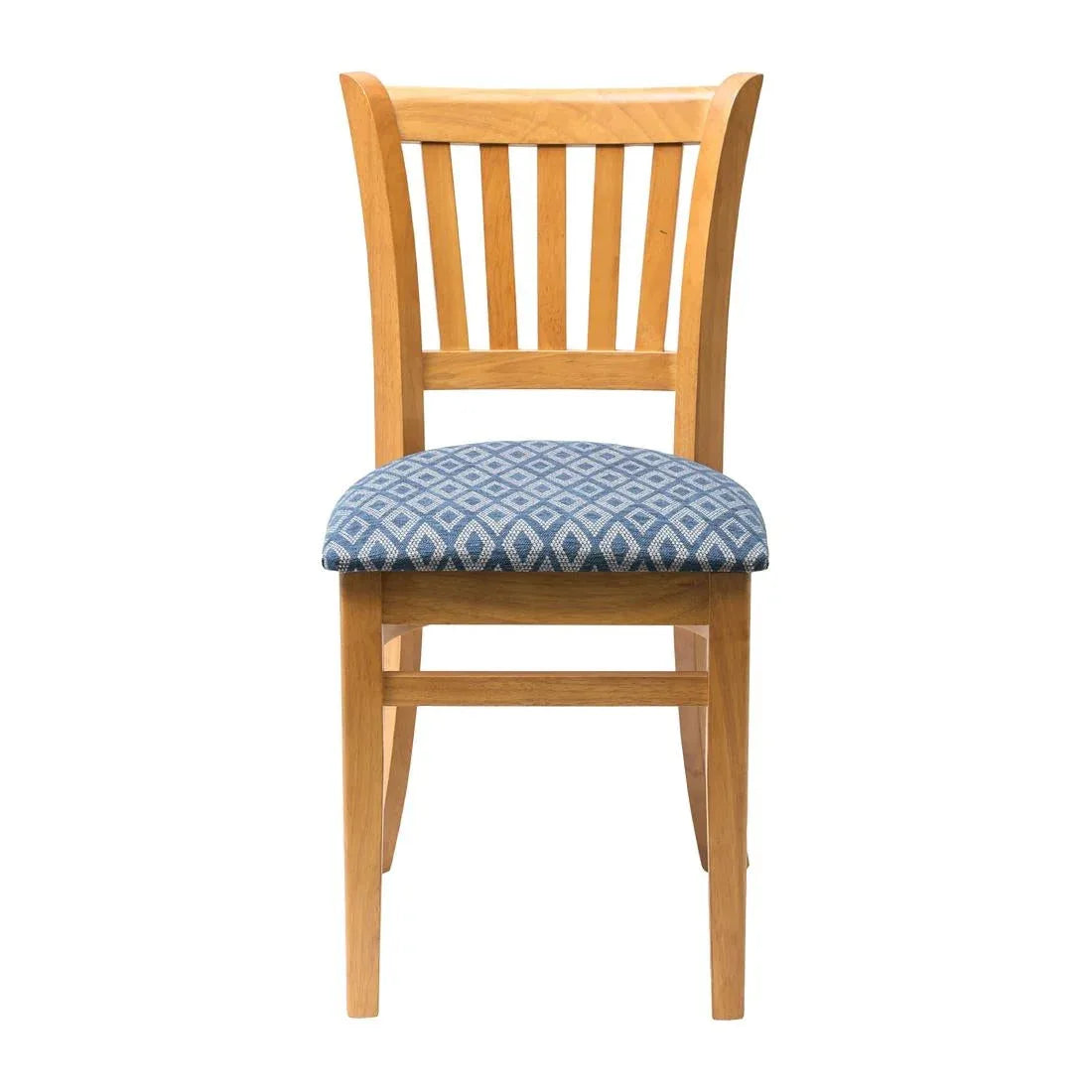 FT477 Manhattan Soft Oak Dining Chair with Blue Diamond Padded Seat (Pack of 2) - JD Catering Equipment Solutions Ltd