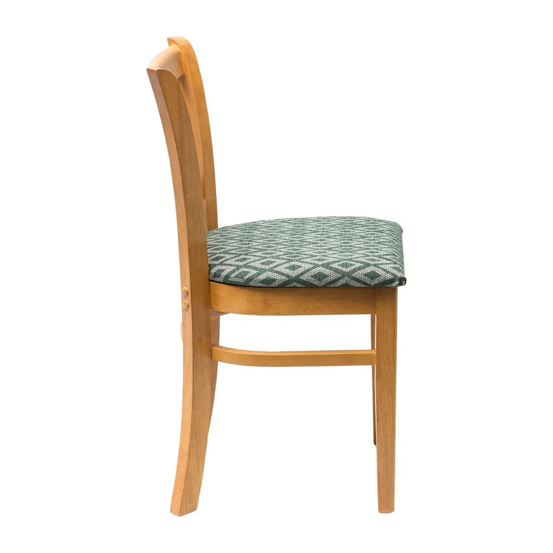 FT478 Manhattan Soft Oak Dining Chair with Green Diamond Padded Seat (Pack of 2) JD Catering Equipment Solutions Ltd