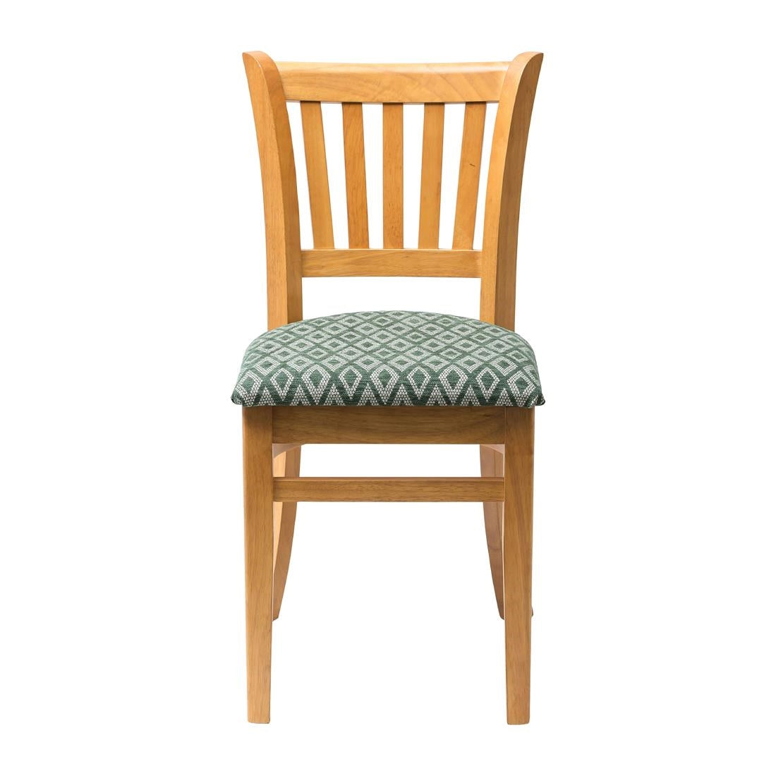 FT478 Manhattan Soft Oak Dining Chair with Green Diamond Padded Seat (Pack of 2) JD Catering Equipment Solutions Ltd