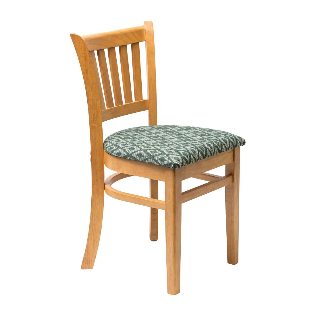 FT478 Manhattan Soft Oak Dining Chair with Green Diamond Padded Seat (Pack of 2) JD Catering Equipment Solutions Ltd
