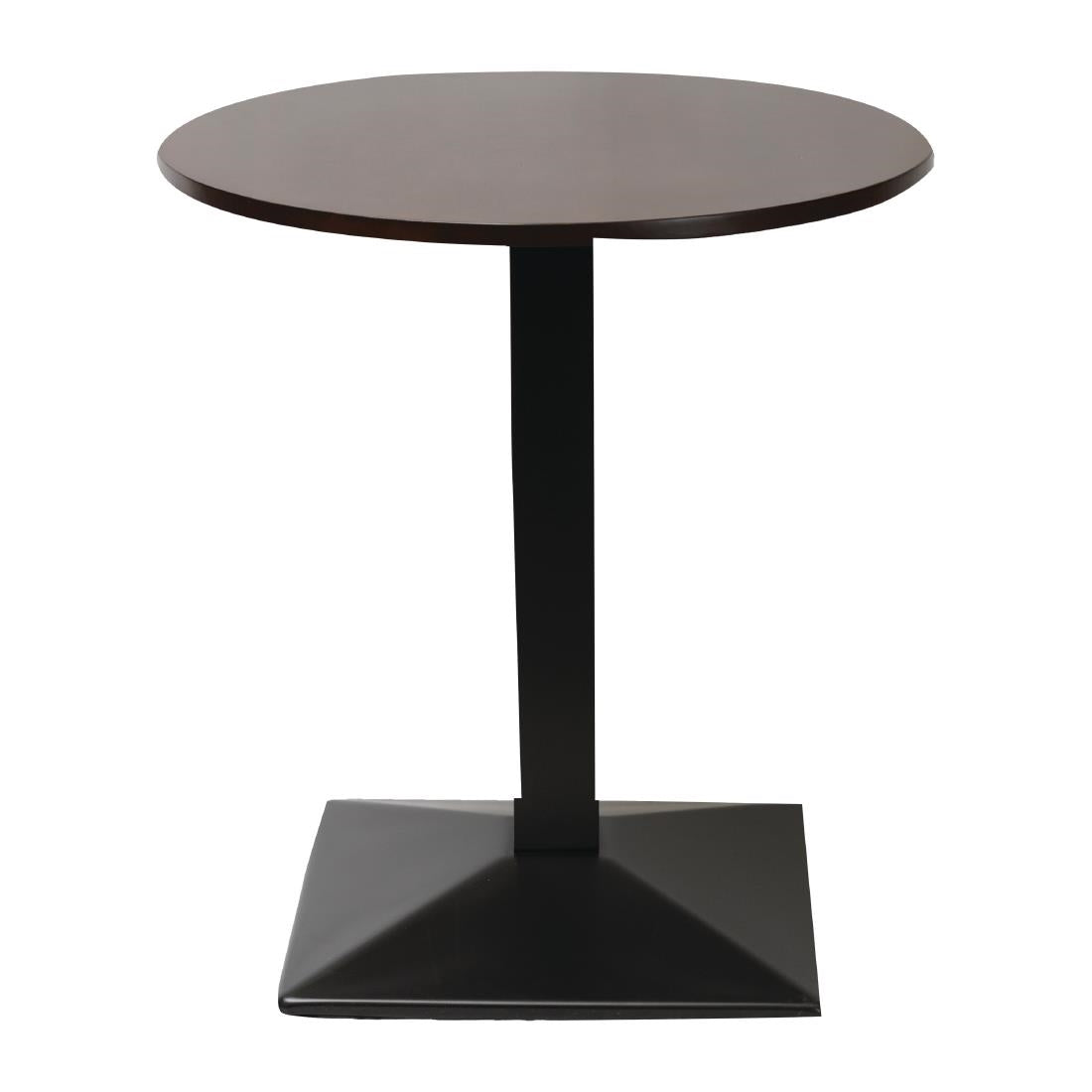 FT499 Turin Metal Base Pedestal Round Table with Dark Wood Top 700mm JD Catering Equipment Solutions Ltd