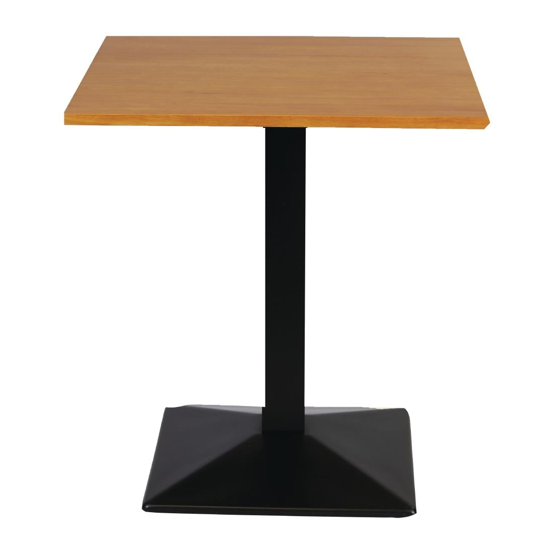 FT502 Turin Metal Base Pedestal Square Table with Soft Oak Top 700x700mm JD Catering Equipment Solutions Ltd