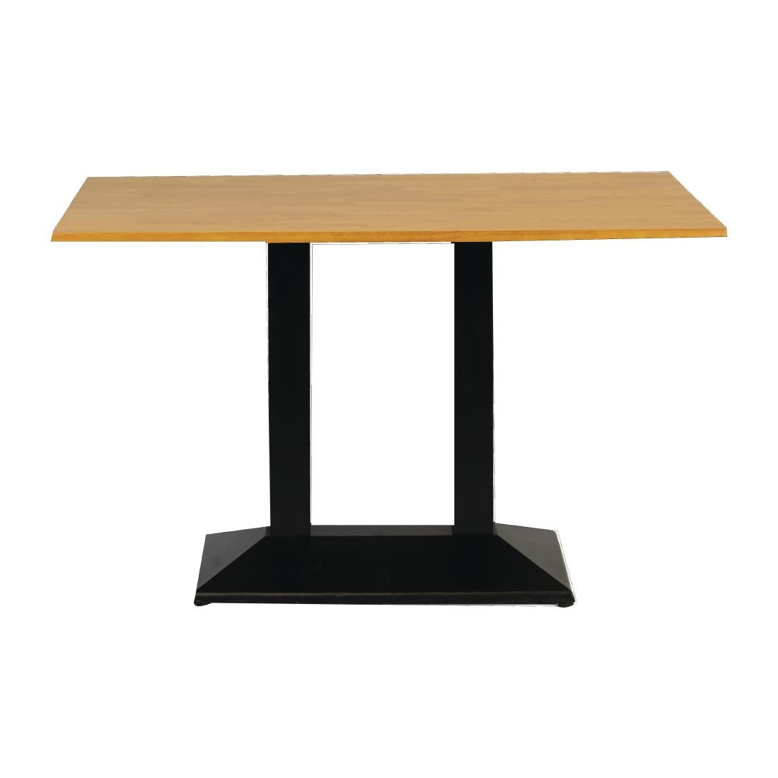 FT504 Turin Metal Base Pedestal Rectangle Table with Soft Oak Top 1200x700mm JD Catering Equipment Solutions Ltd