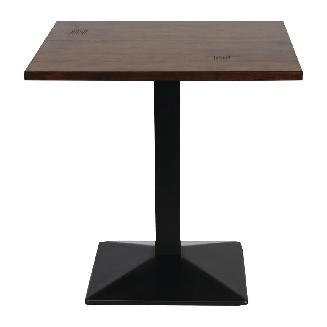 FT512 Turin Metal Base Pedestal Square Table with Vintage Top 760x760mm - JD Catering Equipment Solutions Ltd
