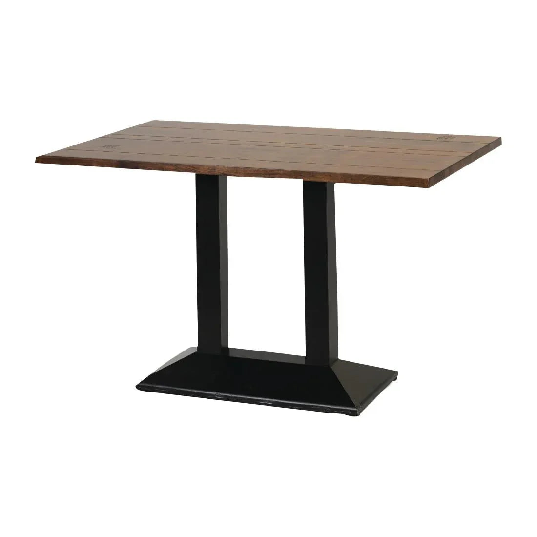 FT515 Turin Metal Base Pedestal Rectangle Table with Vintage Top 1200x760mm - JD Catering Equipment Solutions Ltd
