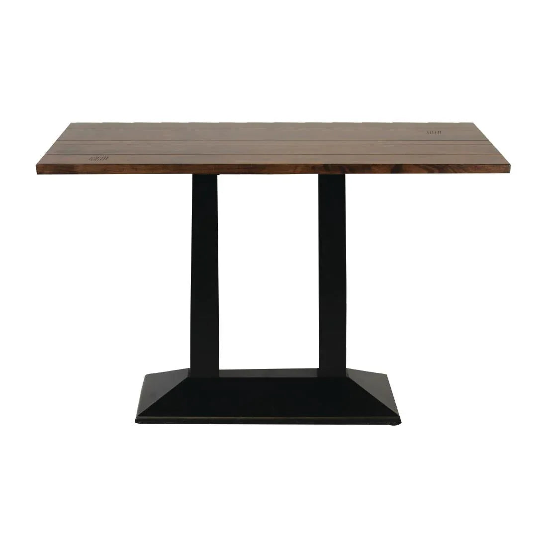 FT515 Turin Metal Base Pedestal Rectangle Table with Vintage Top 1200x760mm - JD Catering Equipment Solutions Ltd