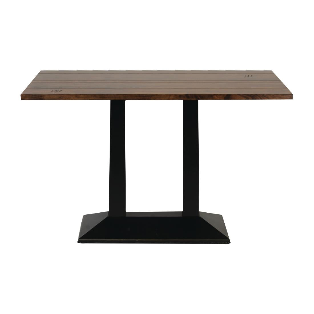 FT515 Turin Metal Base Pedestal Rectangle Table with Vintage Top 1200x760mm JD Catering Equipment Solutions Ltd