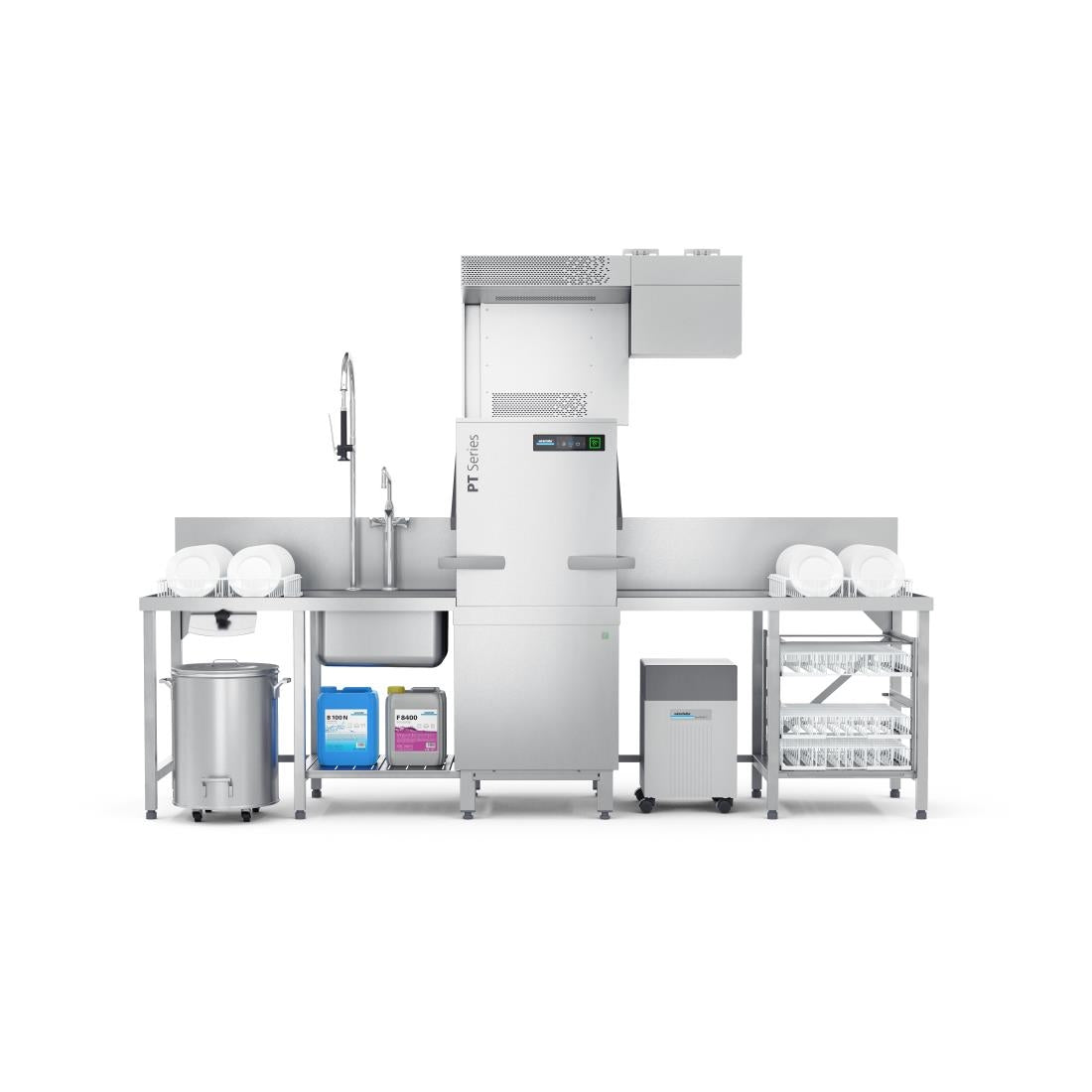 FT522 Winterhalter Pass Through Dishwasher PT-M with Water Softener JD Catering Equipment Solutions Ltd
