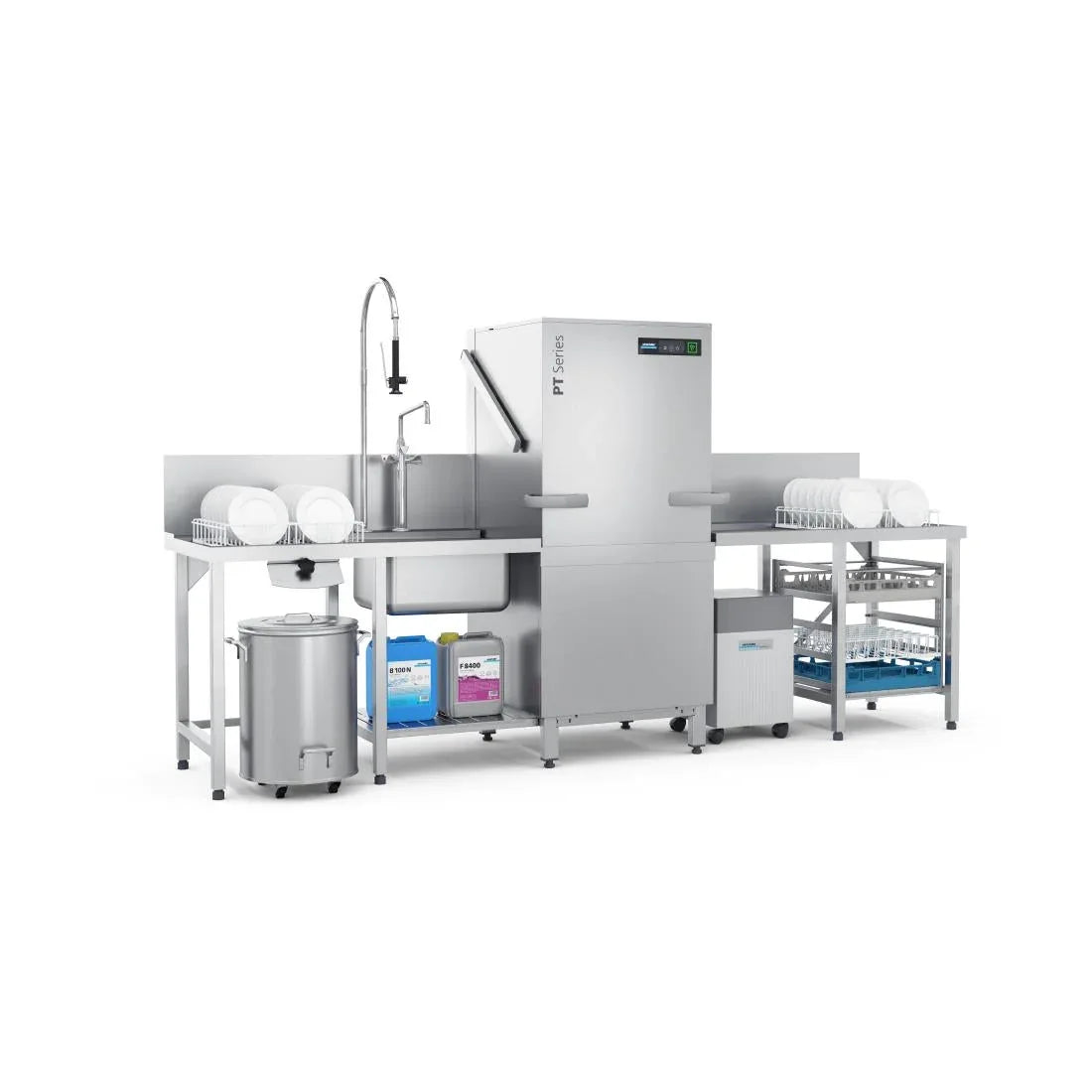 FT542 Winterhalter Pass Through Dishwasher PT-XL Energy+ with Water Softener - JD Catering Equipment Solutions Ltd