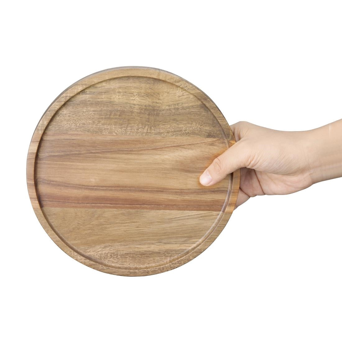 FT611 Olympia Acacia Round Plates 200(D)mm JD Catering Equipment Solutions Ltd
