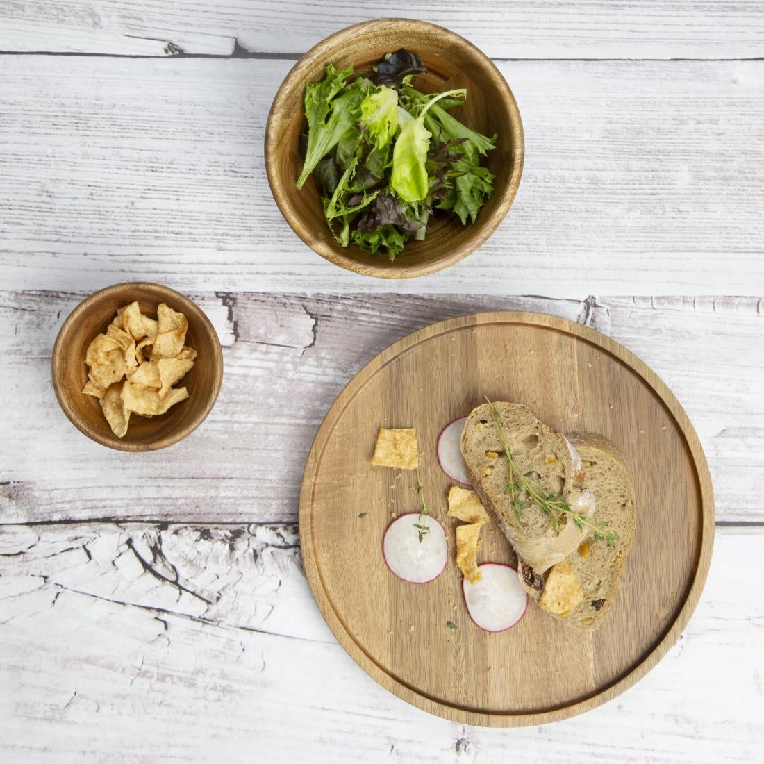 FT613 Olympia Acacia Bowls 100(D) x 50(H)mm JD Catering Equipment Solutions Ltd