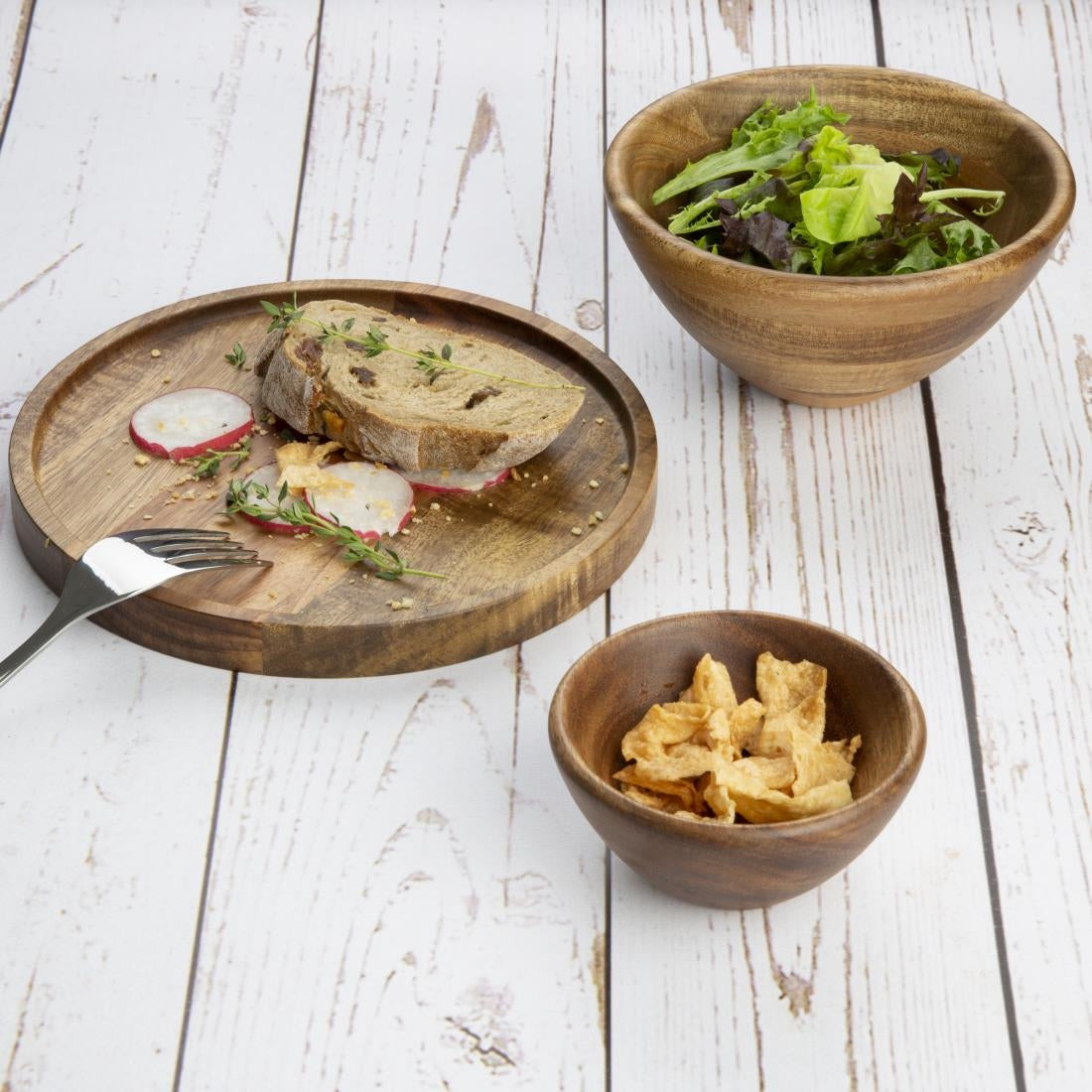 FT613 Olympia Acacia Bowls 100(D) x 50(H)mm JD Catering Equipment Solutions Ltd