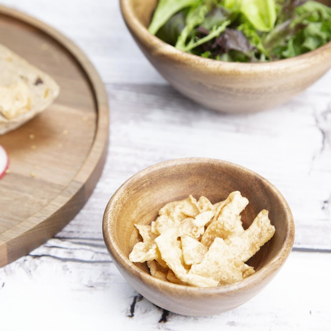 FT613 Olympia Acacia Bowls 100(D) x 50(H)mm JD Catering Equipment Solutions Ltd