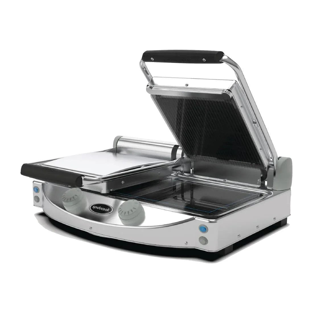 FT849 Spidocook Spidoglass Double Ribbed Upper Smooth Lower Contact Grill Manual SP020R - JD Catering Equipment Solutions Ltd