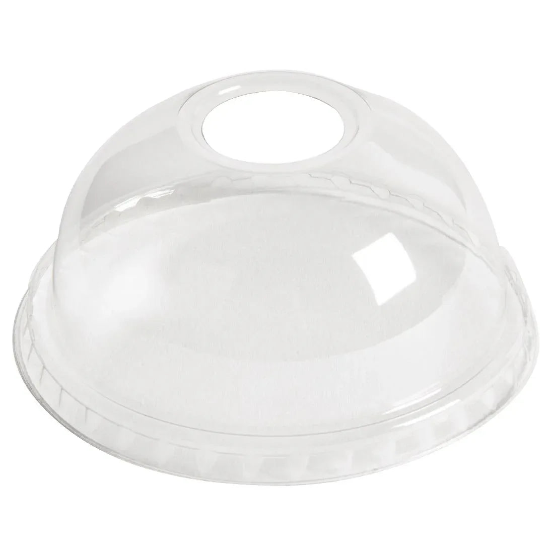 FT997 Clear rPET Dome Lid with Hole 95mm (Pack of 800) - JD Catering Equipment Solutions Ltd