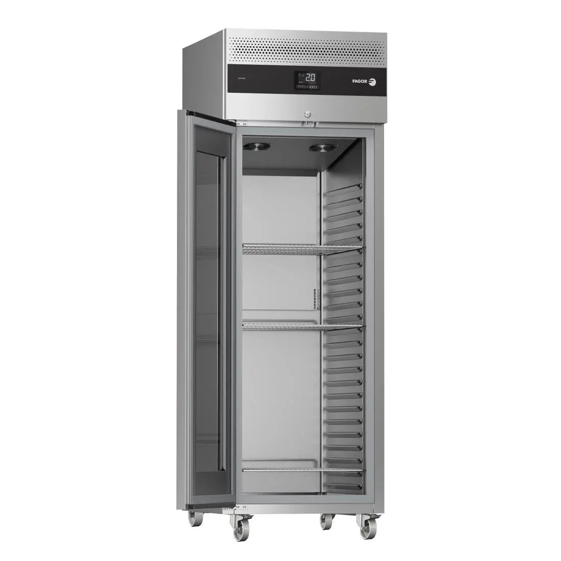 FU005 Fagor Advance Gastronorm Upright Cabinet Display Fridge 1 Door AUP-11G GD - JD Catering Equipment Solutions Ltd