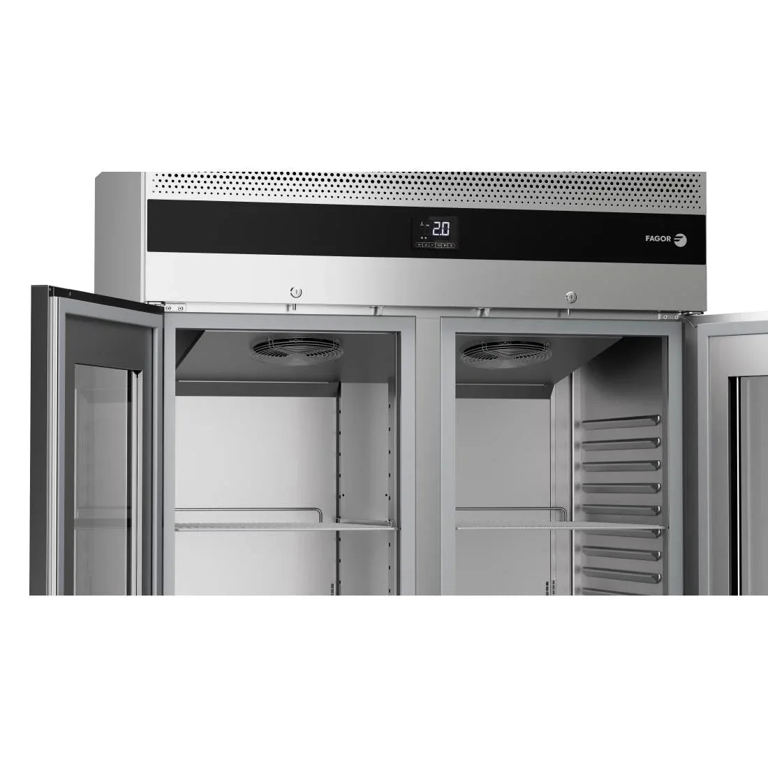 FU006 Fagor Advance Gastronorm Upright Cabinet Display Fridge 2 Door AUP-22G GD - JD Catering Equipment Solutions Ltd