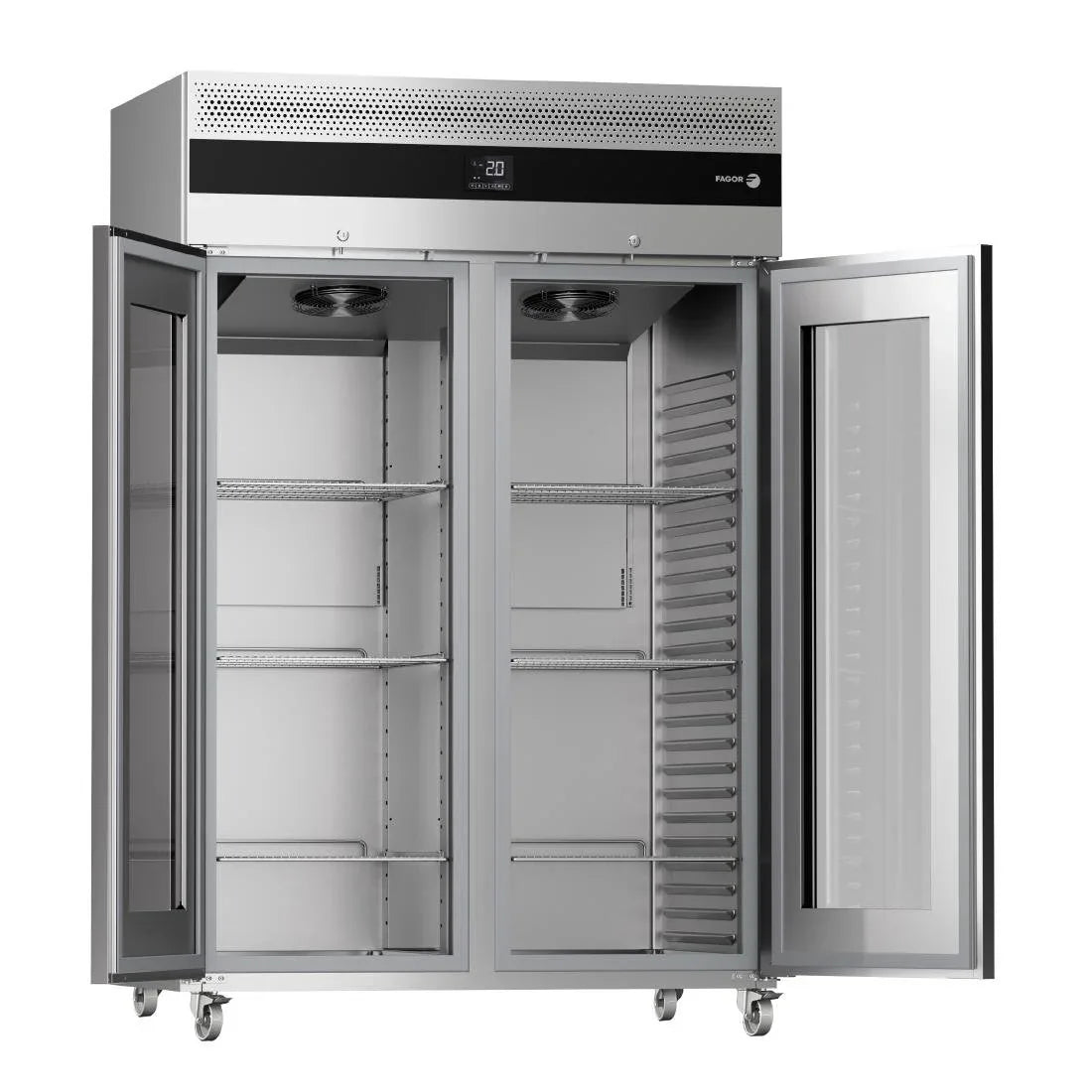 FU006 Fagor Advance Gastronorm Upright Cabinet Display Fridge 2 Door AUP-22G GD - JD Catering Equipment Solutions Ltd