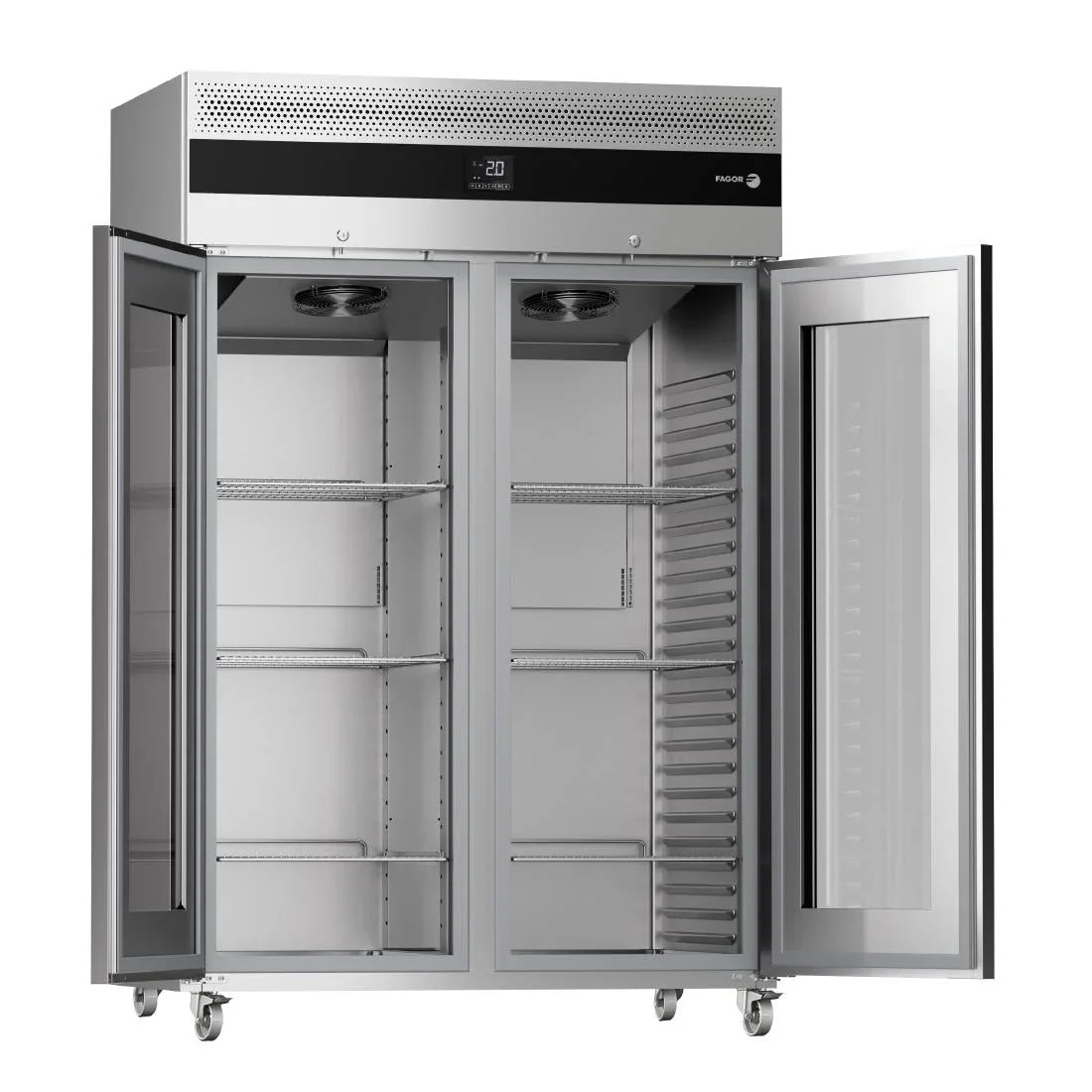 FU006 Fagor Advance Gastronorm Upright Cabinet Display Fridge 2 Door AUP-22G GD - JD Catering Equipment Solutions Ltd