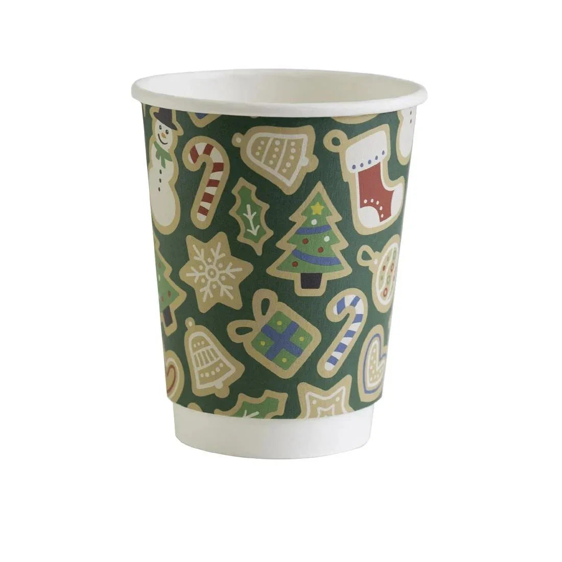FU459 Vegware Christmas Double Wall Hot Cup 89-Series 12oz (500 pack) - JD Catering Equipment Solutions Ltd