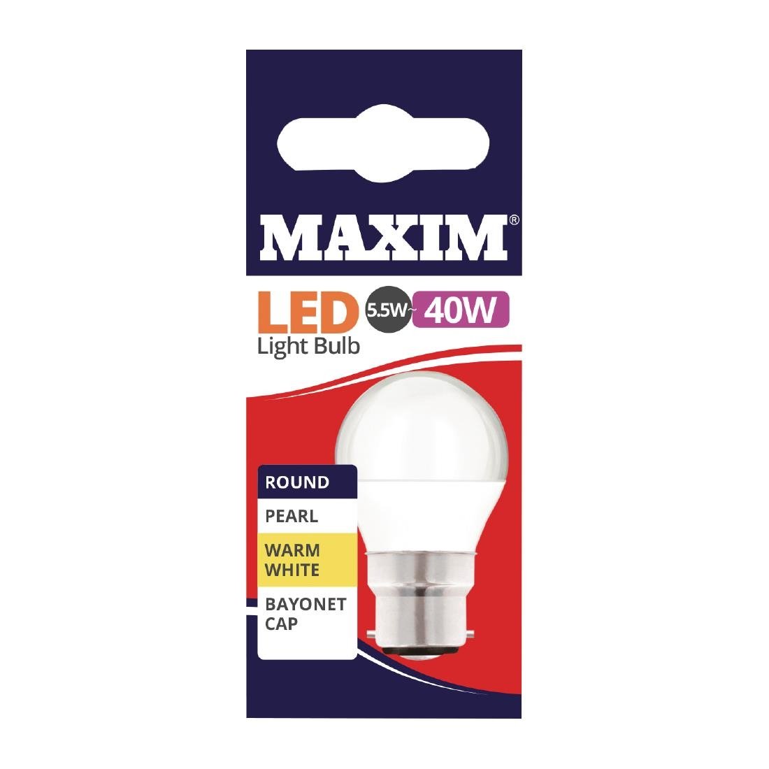 FW510 Maxim LED Round BC Warm White Light Bulb 6/40w JD Catering Equipment Solutions Ltd