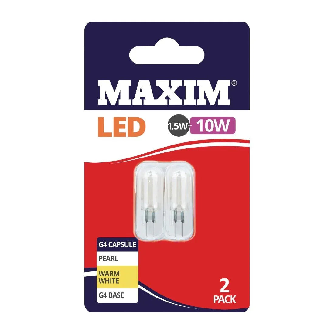 FW512 Maxim LED G4 Warm White Light Bulb 1.5/10w (Pack of 2) - JD Catering Equipment Solutions Ltd