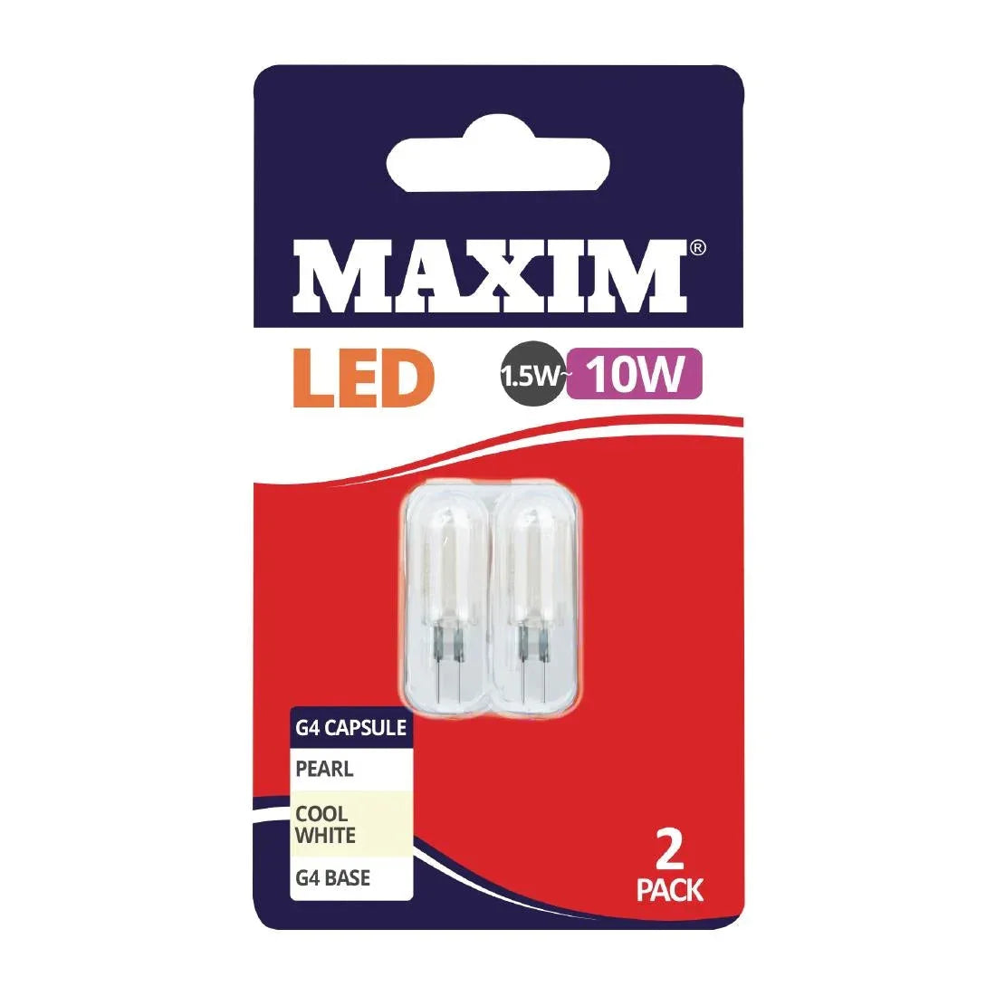 FW516 Maxim LED G4 Cool White Light Bulb 1.5/10w (Pack of 2) - JD Catering Equipment Solutions Ltd