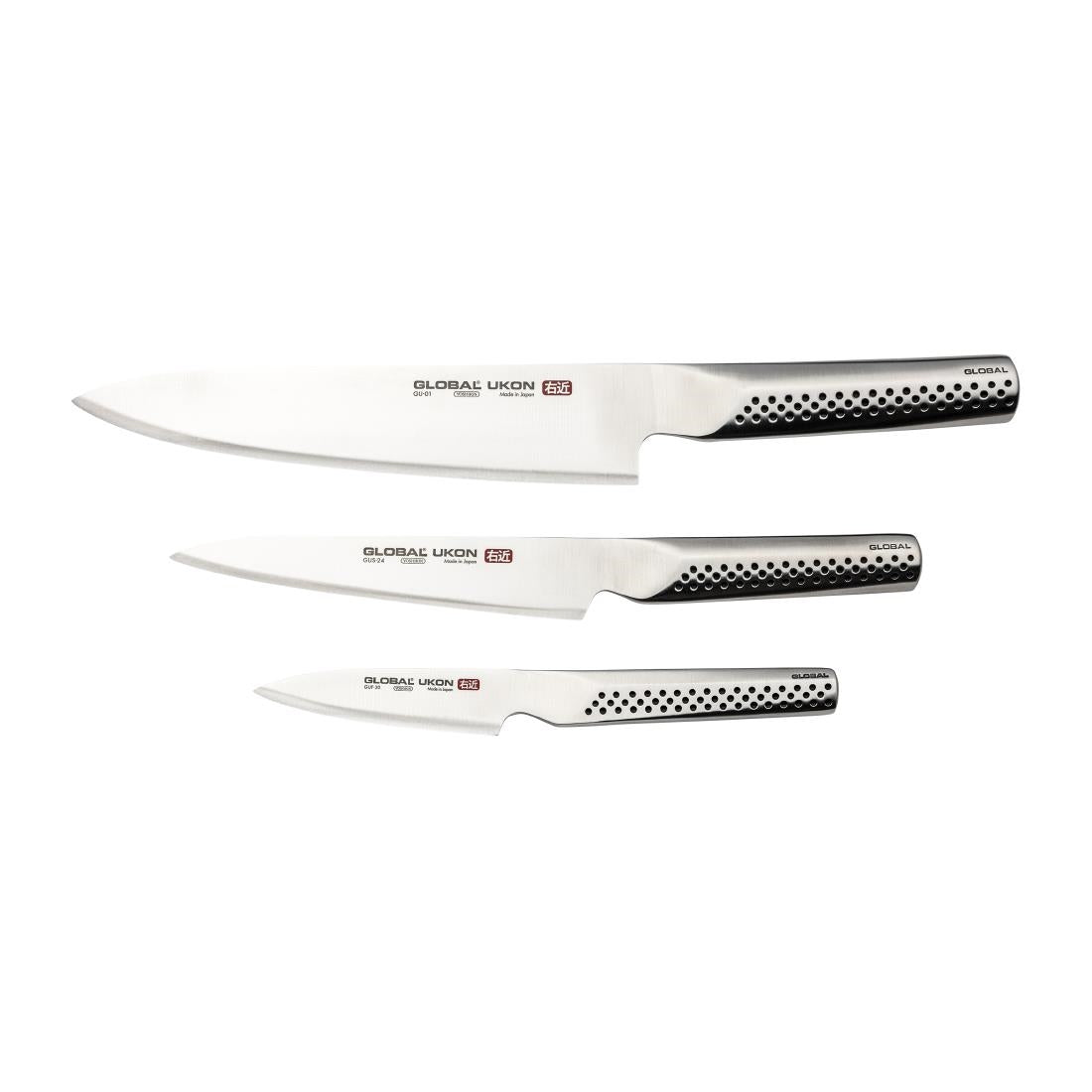 FW535 Global Knives Ukon Range 'Sakura' 3 Piece Knife Set JD Catering Equipment Solutions Ltd