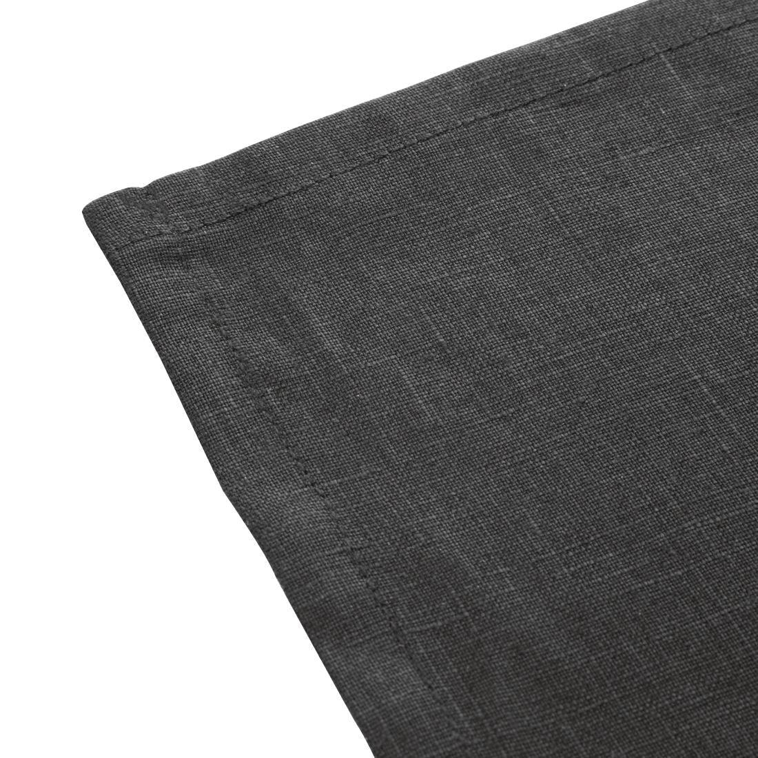 FW697 Olympia Linen Table Napkin Black 400x400mm (Pack of 12) - JD Catering Equipment Solutions Ltd
