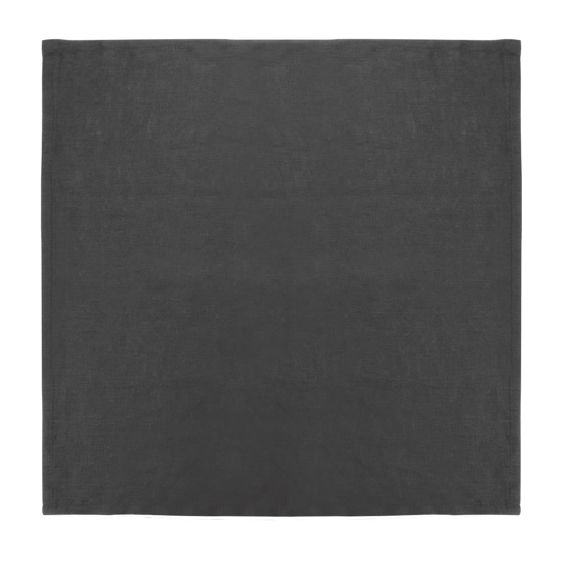 FW697 Olympia Linen Table Napkin Black 400x400mm (Pack of 12) JD Catering Equipment Solutions Ltd
