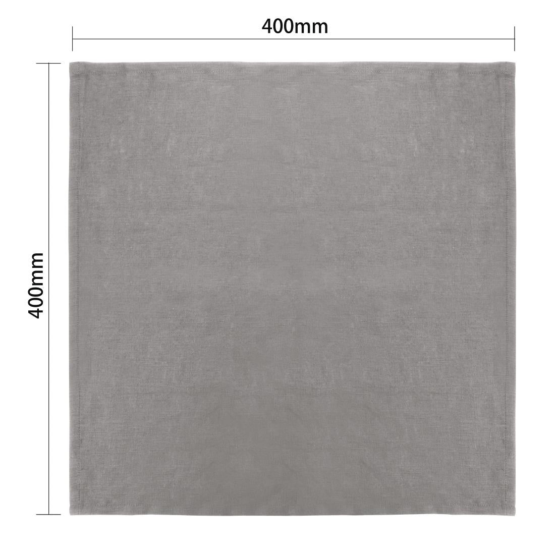 FW698 Olympia Linen Table Napkin Grey 400x400mm (Pack of 12) JD Catering Equipment Solutions Ltd