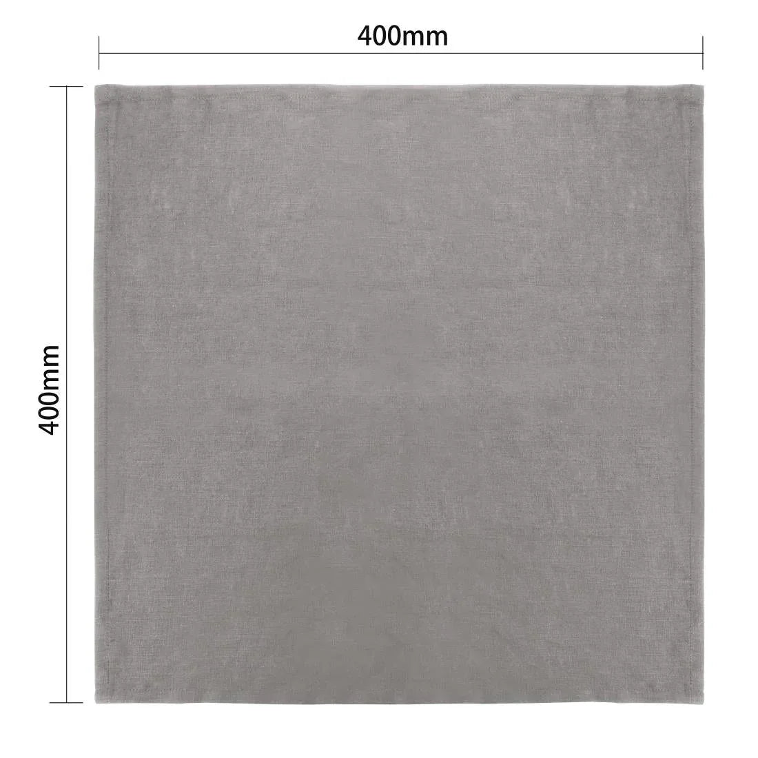 FW698 Olympia Linen Table Napkin Grey 400x400mm (Pack of 12) - JD Catering Equipment Solutions Ltd
