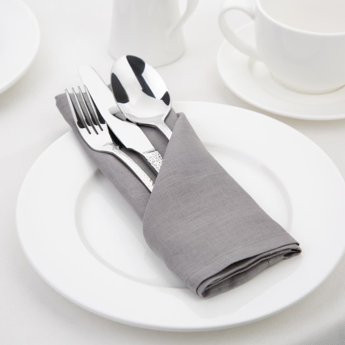 FW698 Olympia Linen Table Napkin Grey 400x400mm (Pack of 12) JD Catering Equipment Solutions Ltd