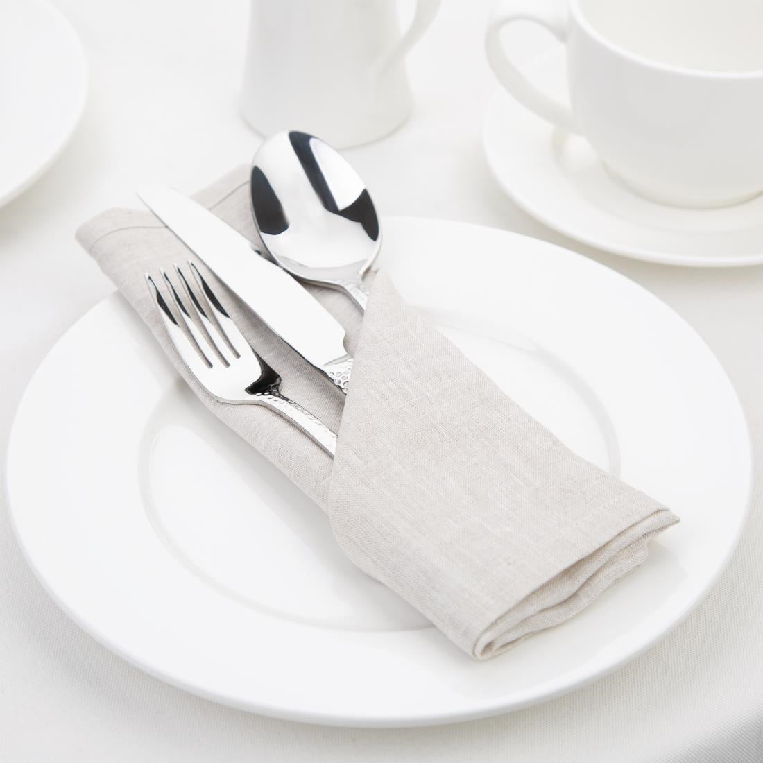 FW699 Olympia Linen Table Napkin Sand 400x400mm (Pack of 12) JD Catering Equipment Solutions Ltd