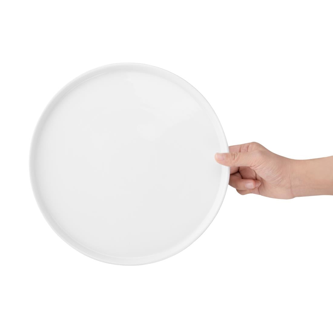 FW814 Olympia Whiteware Flat Round Plate 268mm (Pack of 4) JD Catering Equipment Solutions Ltd