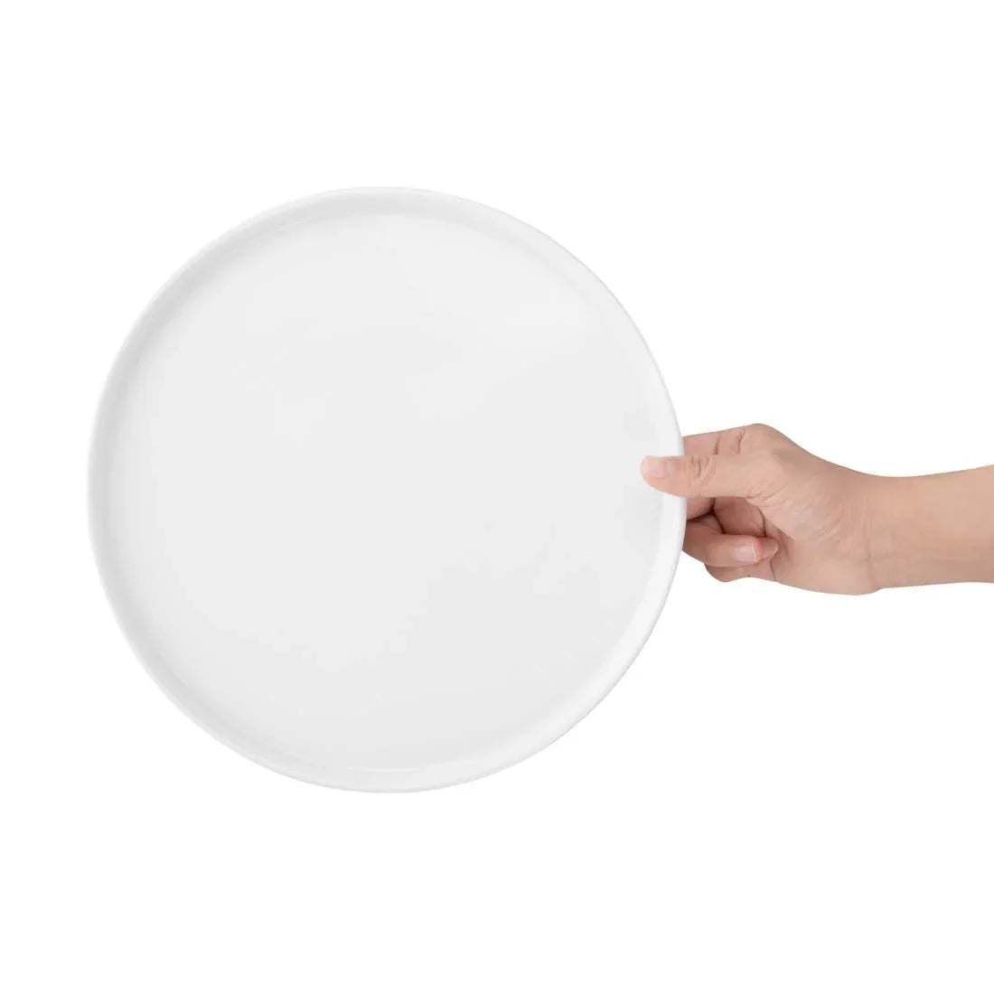 FW814 Olympia Whiteware Flat Round Plate 268mm (Pack of 4) - JD Catering Equipment Solutions Ltd