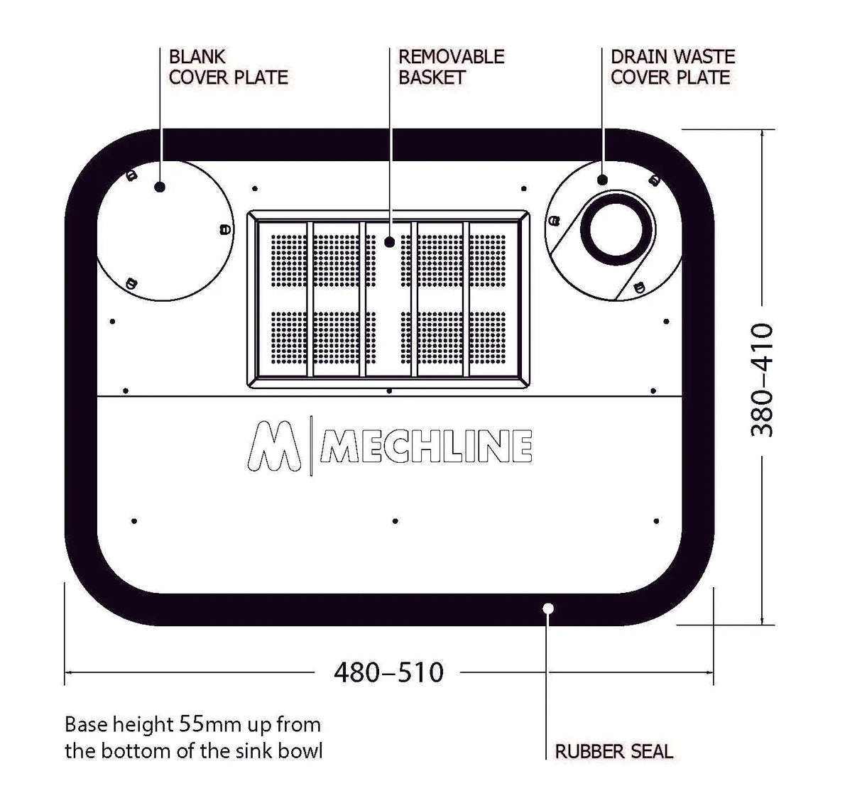 FS049 Mechline Food Waste Sink Strainer 500 510x410mm - JD Catering Equipment Solutions Ltd