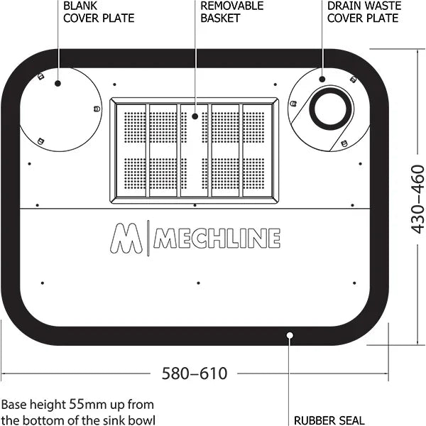 FS048 Mechline Food Waste Sink Strainer 600 610x460mm FWS600-3 - JD Catering Equipment Solutions Ltd