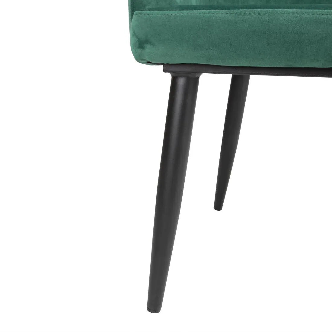 FX070 Bolero Lia Velvet Effect Chairs Dark Green (Set of 2) - JD Catering Equipment Solutions Ltd