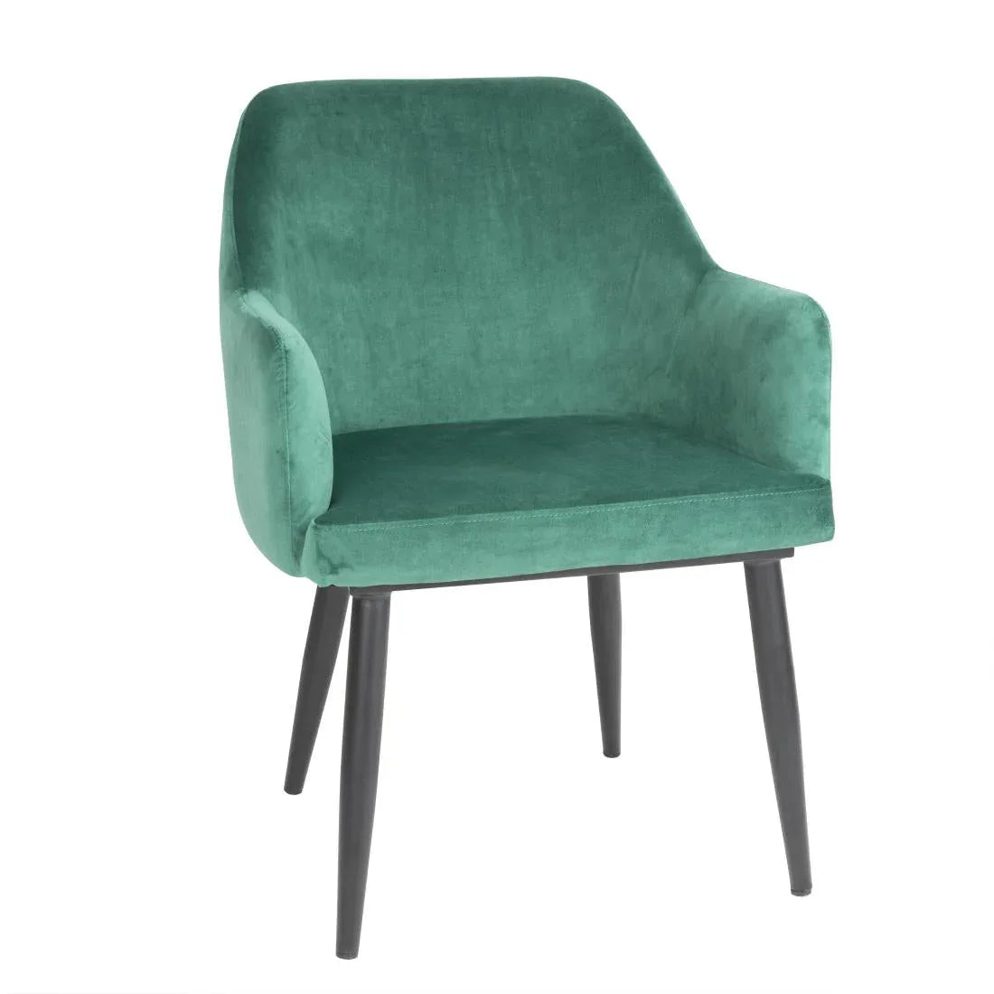 FX070 Bolero Lia Velvet Effect Chairs Dark Green (Set of 2) - JD Catering Equipment Solutions Ltd